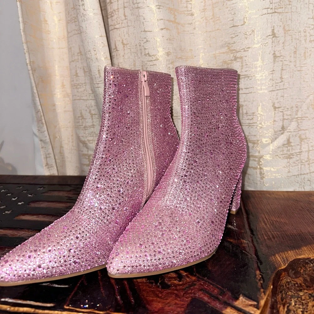 Pink Rhinestone Booties - Picture 4 of 4